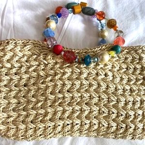 Cappelli straworld wicker summer / vacation jeweled bag purse